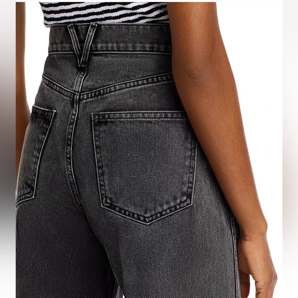 Veronica Beard Taylor Relaxed Wide Leg Cuffed Jeans in Stoned Wash - Picture 6 of 16